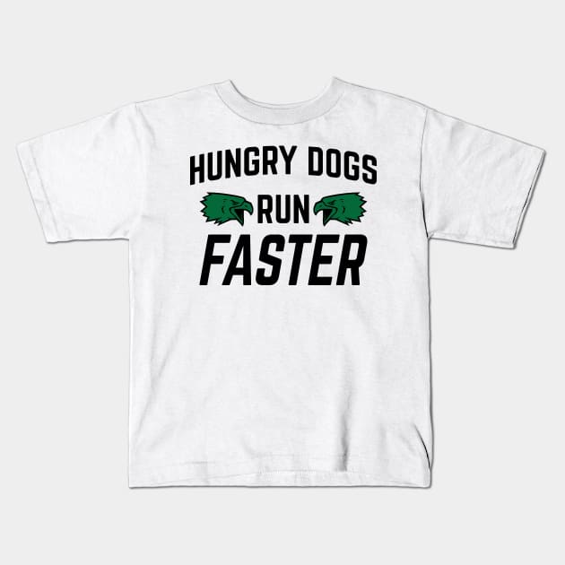 Hungry Dogs Run Faster - Retro-Vintage v4 Kids T-Shirt by Emma